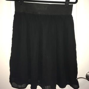 Romantic black high waisted flowy skirt